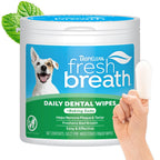 TropiClean Fresh Breath Dog Teeth Cleaning Dental Wipes, 50ct