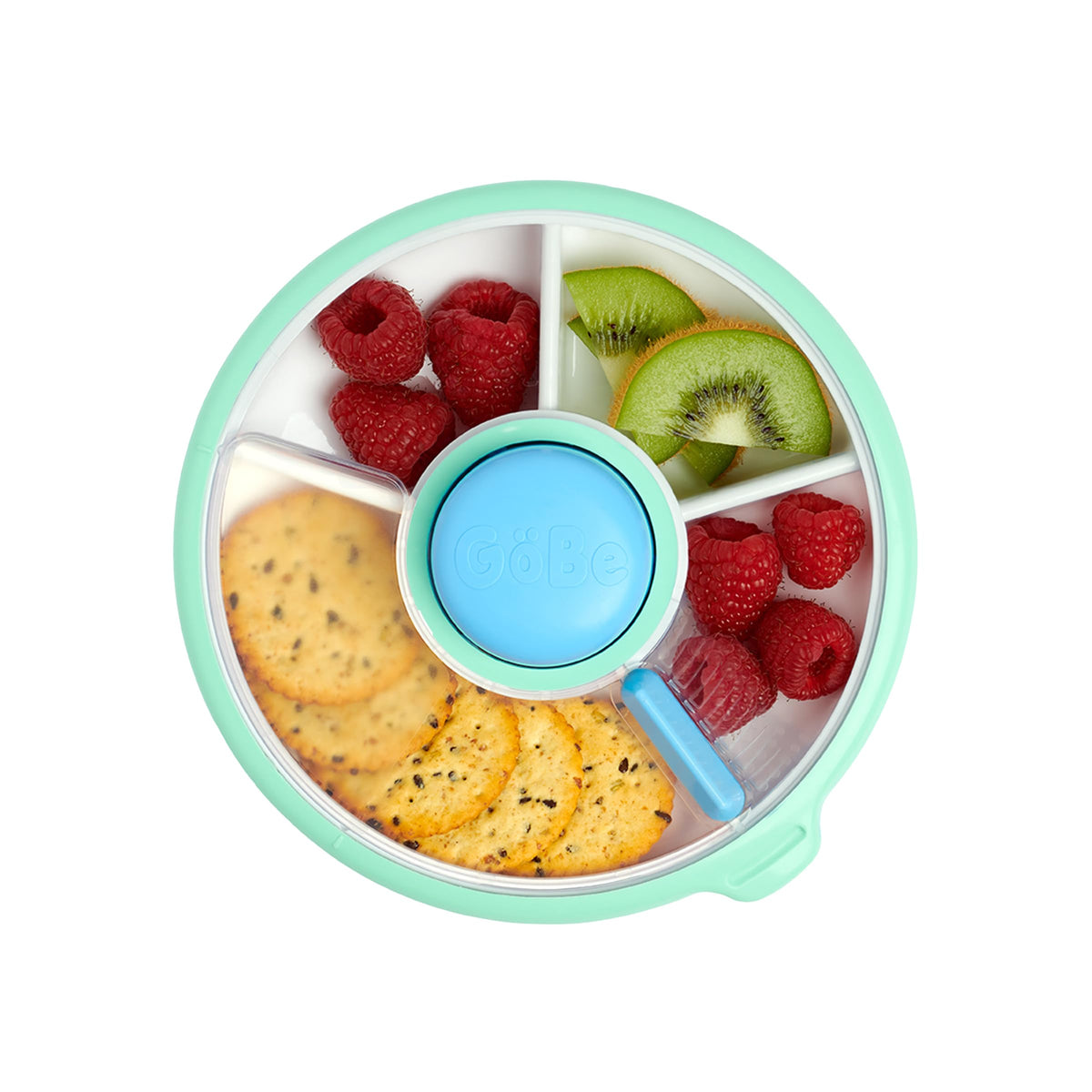 GoBe Kids Small Snack Spinner Slide, 4 Compartment Dispenser and Lid
