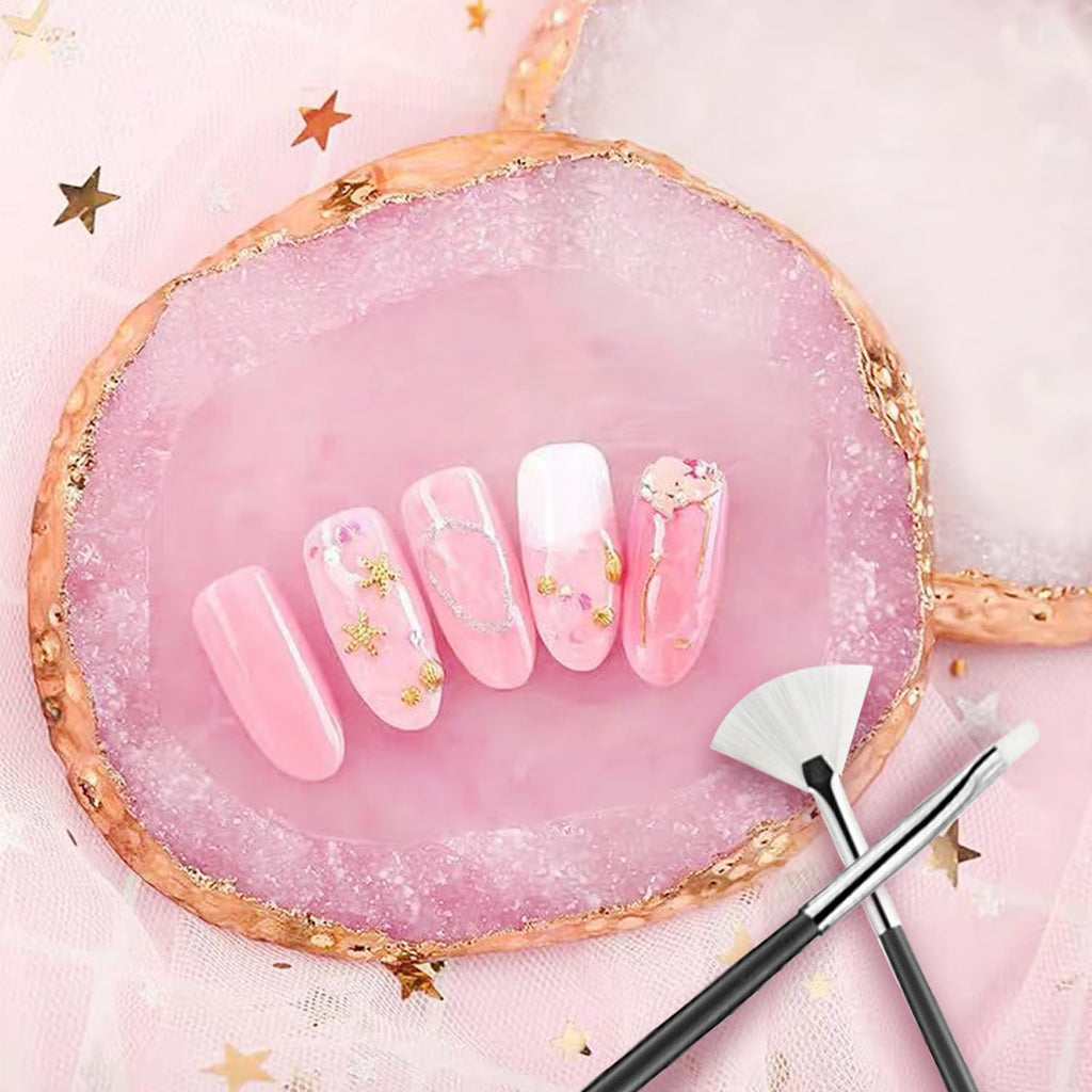 Nail Art Tools 22-piece Set, Resin Nail Art Palette, 2-way Acrylic Silicone Engraving Pen Dotting Pen Tools Nail Art Kit for Nail Art DIY Home Salon Makeup Display Board, pink