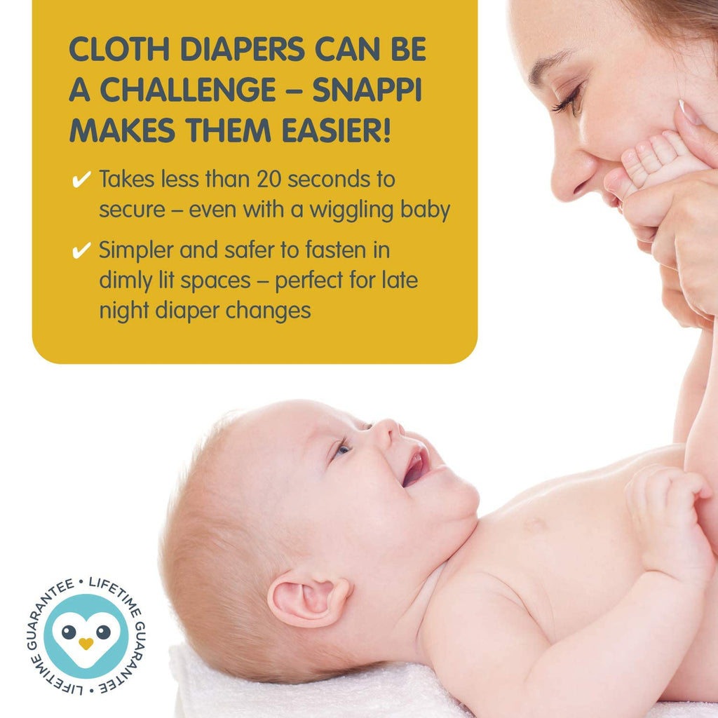 [Original 5-pack] Snappi Cloth Diaper Fasteners - Replaces Diaper Pins - Use with Cloth Prefolds and Cloth Flats