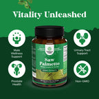 Saw Palmetto for Men Prostate Support - 500mg per Serving - 100 Capsules | Prostate Health Supplement for Men - Herbal Supplement for Urinary Support - Healthy Hair Support - Non-GMO - 100 Servings