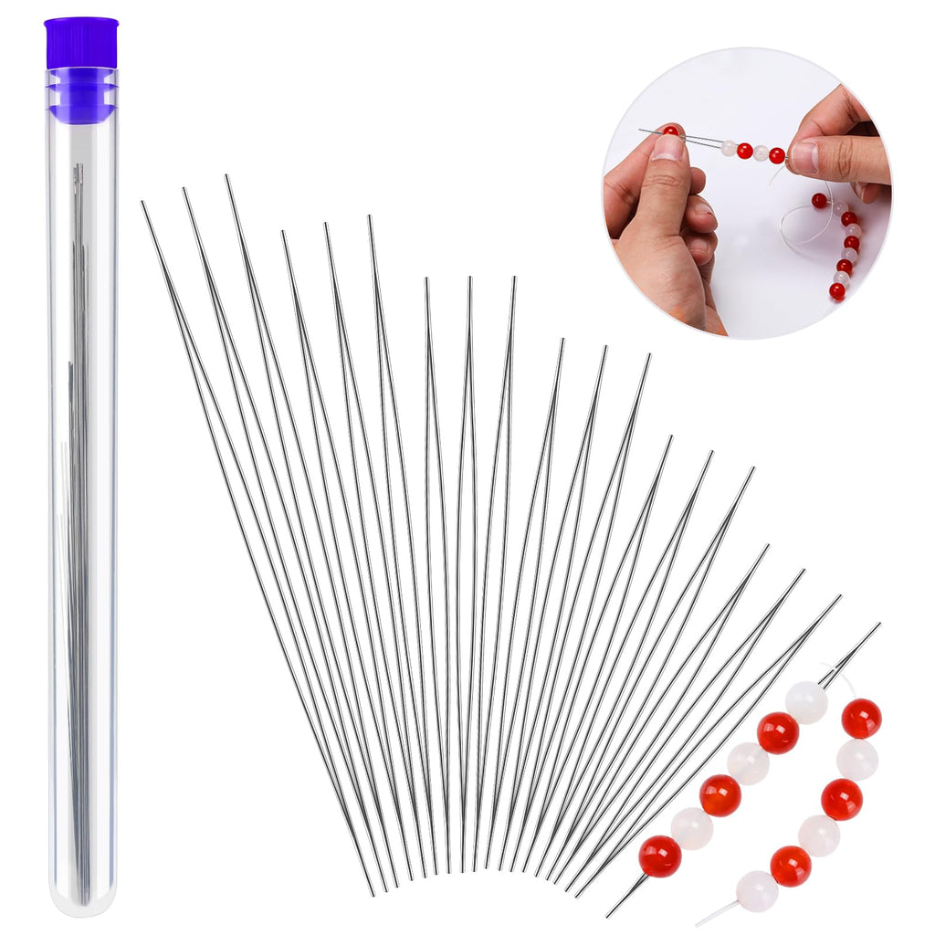 18 Pcs Collapsible Beading Needles for Seed Beads, Big Eye Beading Needle for Jewelry Making with Bottle