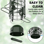 Squirrel Proof Bird Feeder,Metal Mesh Bird Feeders for Outdoors Hanging,Gravity Protection Squirrel Proof Wild Bird Feeders with Finch Cardinal Chickadee,3LB Large Capacity,Green