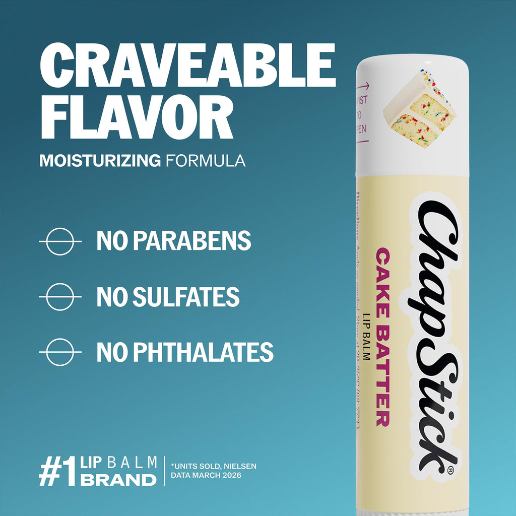 ChapStick Cake Batter Lip Balm, Bulk 12-Pack