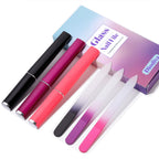 3 Pack Crystal Glass Fingernail File with Case for Natural Nail Professional Czech Glass File Double-Sided Etched Gentle Nail Care Stocking Stuffers for Women or Adults, Unique Gifts