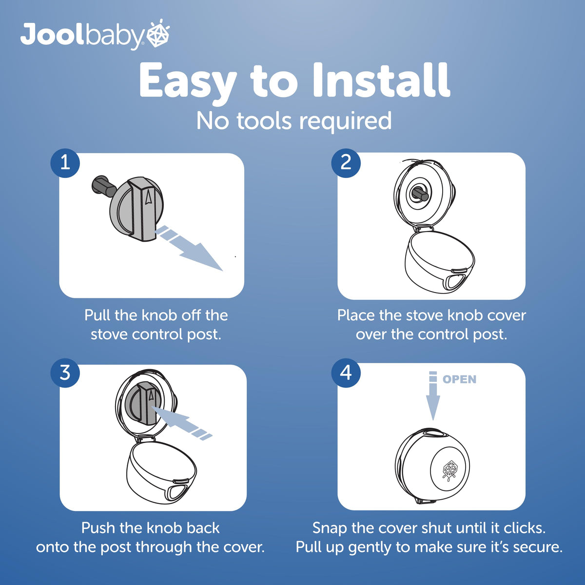Jool Baby Clear Stove Knob Covers (5 Pack) Child Safety Guards, Durable Design - Baby Proof