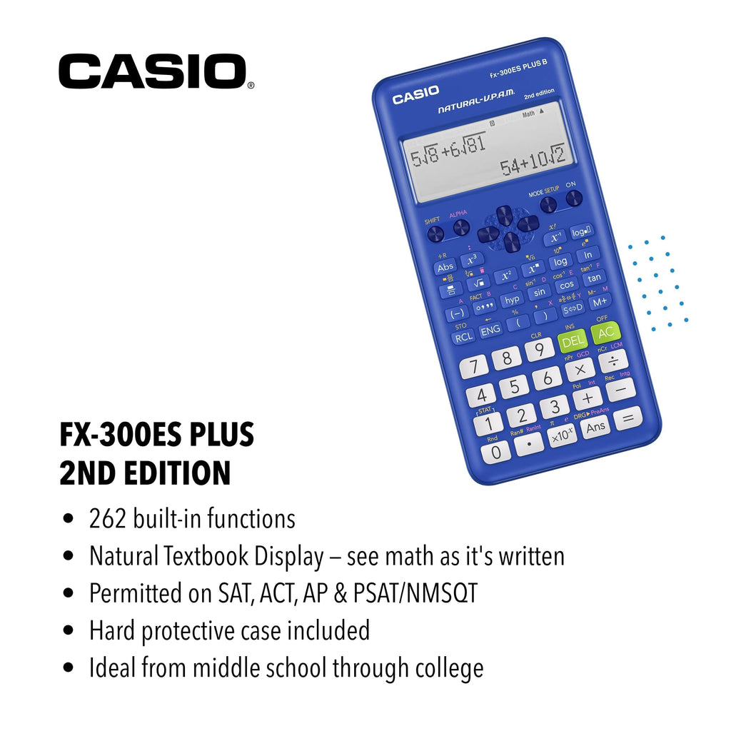 Casio FX-300ESPLSBBUWAIT Scientific Calculator, Blue