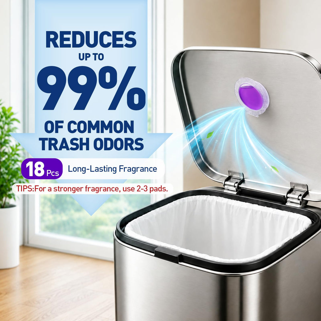 18 Pack Trash Can Deodorizer, Stick-On Air Freshener, 3 Fresh Scents