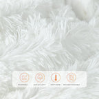 Buy now TOONOW Extra Soft Fuzzy Faux Fur Throw Blanket 50"x60", Reversible Lightweight Fluffy Cozy Plush Comfy Microfiber Fleece Decorative Shaggy Blanket for Couch Sofa Bed, Pure White at indiglob india