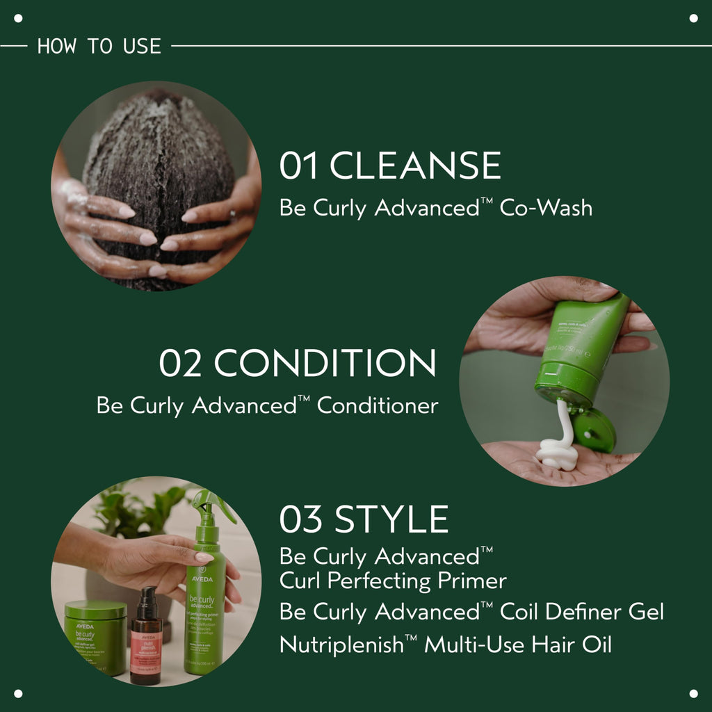 Aveda Be Curly Advanced Coil Definer Gel | Strong Hold Gel for Coily Hair | Defines & Protects from Humidity | Silicone Free | 93% Naturally Derived*, 8.8 Ounce
