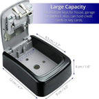 Box for Keys with Code, Wall Mount Combination Key Lock Box, 4-Digit Resettable, Weather-Resistant Outdoor Metal Lockbox, Large Capacity Key Safe
