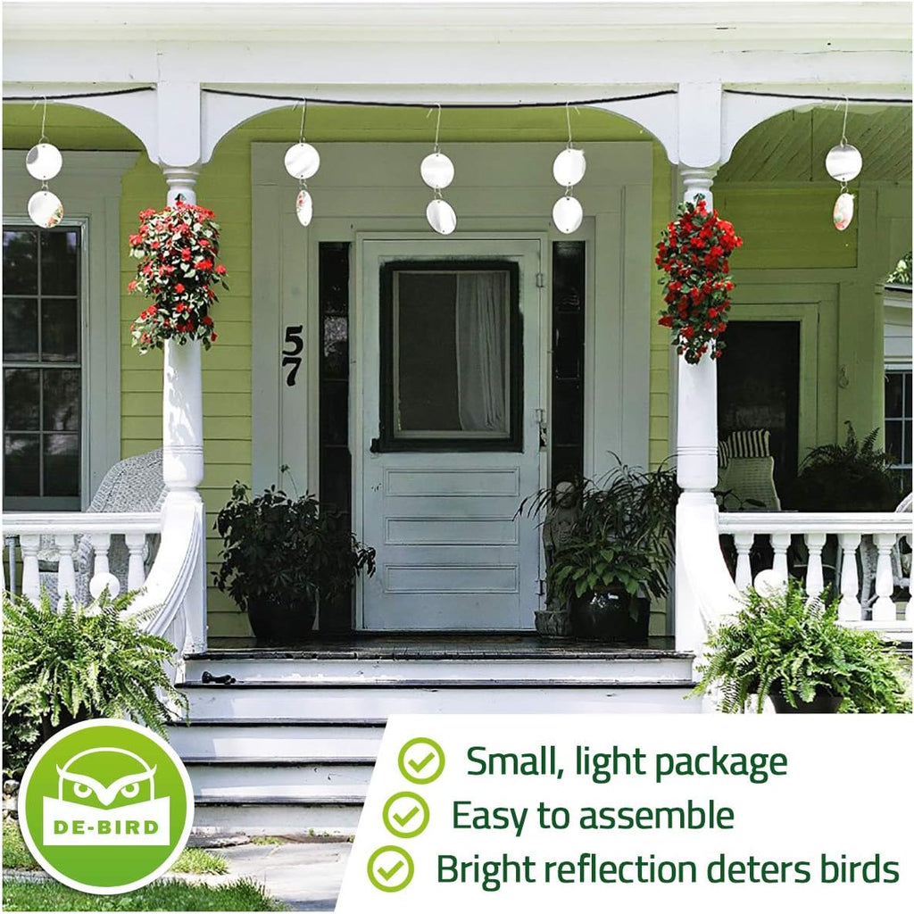 Buy now De-Bird Reflective Diverter Discs Bird Deterrents for Outside - 8-Pack, Silver Acrylic, Garden Style - Easy to Install with Swivel Action, Reflective Shine & Humane Bird Repellent Devices Outdoor at indiglob india