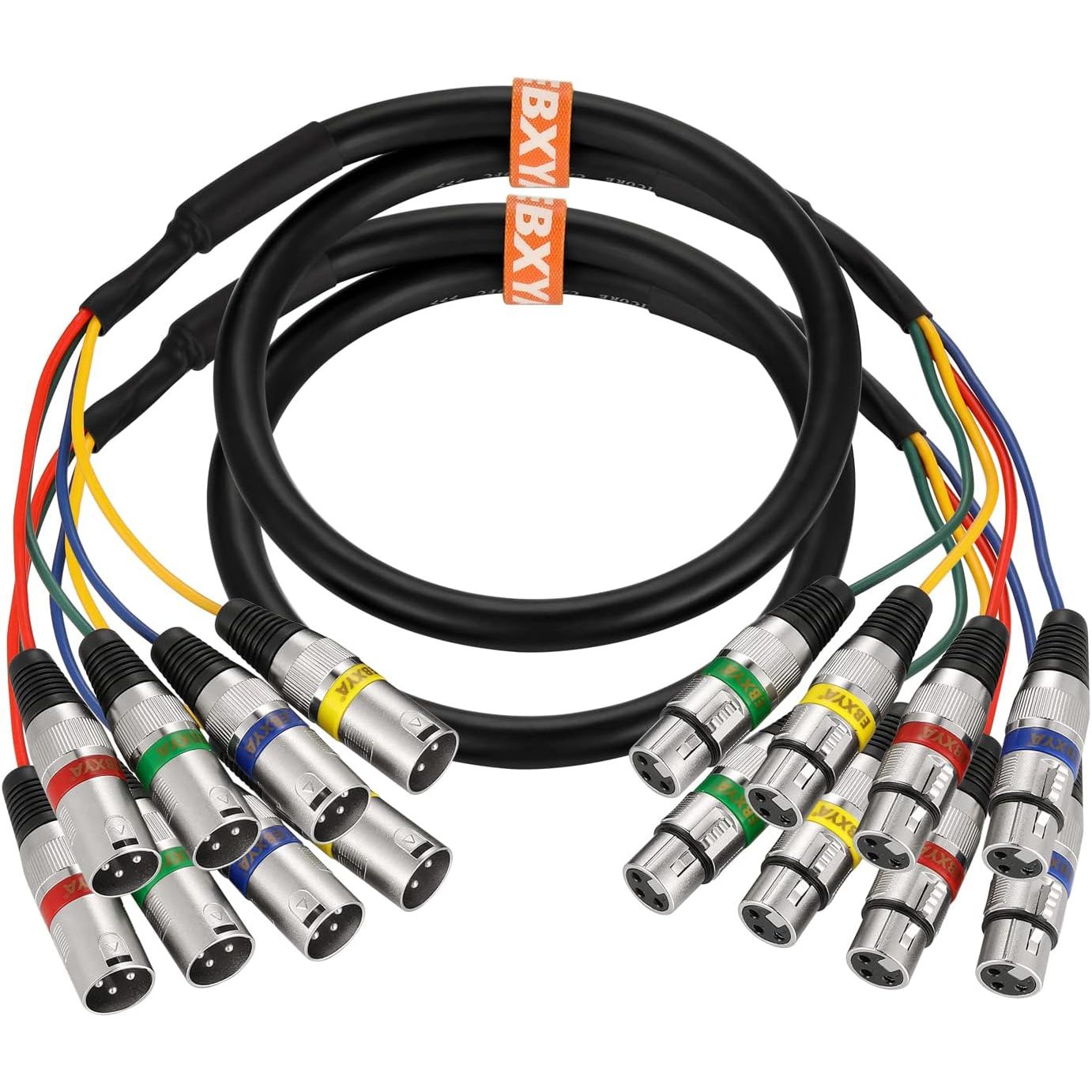 Buy now EBXYA 3 Ft XLR Snake Cables 4 Colored, 4-Channel Microphone Patch Cable XLR Male to Female, Recording Snake for Live, Recording, Studios 2 Pack 2 Pack 3 Feet at indiglob india
