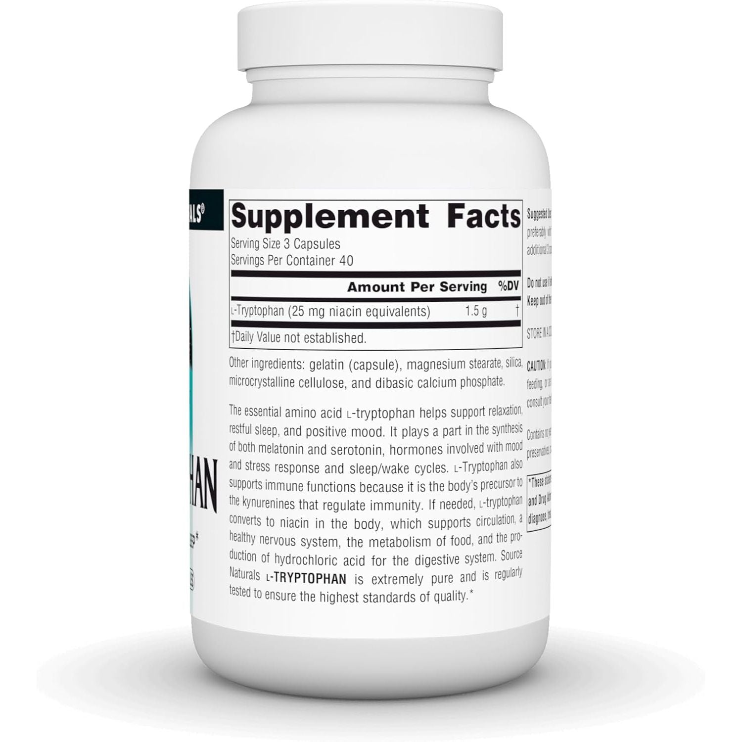 Buy now Source Naturals L-Tryptophan, for Mood, Relaxation, and Sleep*, 500mg - 120 Capsules at indiglob india