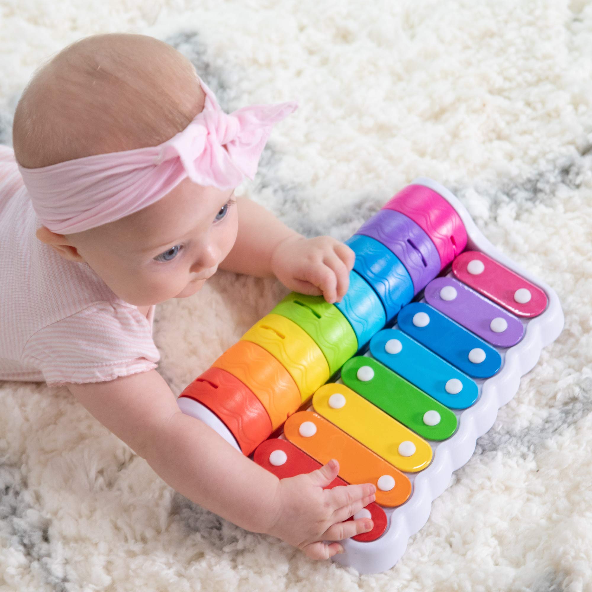 Buy now Fat Brain Toys Rock 'N Roller Piano - Musical Bells for Babies & Toddlers at indiglob india