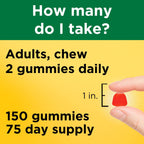 Nature Made Vitamin D3 2000 IU Per Serving Gummies,Bone,Teeth,Muscle and Immune Health Support,75 Day Supply,150 Vitamin D Gummies for Adults,(Pack of 2)