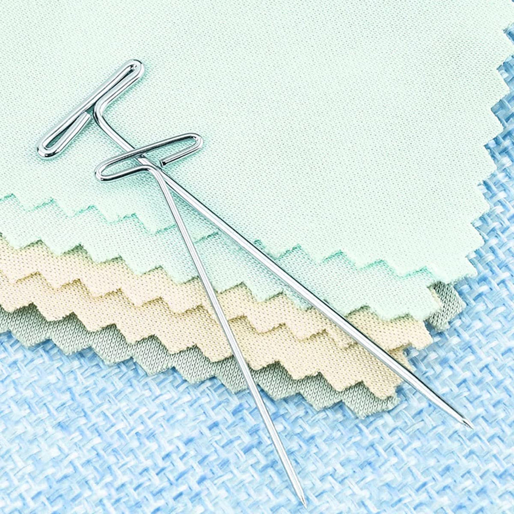 100 Pack T-Pins 1.5 Inch, Wig Pins for Foam Head, Sewing Pins for Blocking Knitting, Crocheting & Quilting, T Pins for Office Wall & Crafts, 38mm