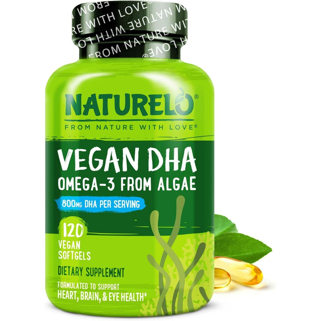 Buy now NATURELO Vegan DHA - Omega 3 Oil from Algae - Supplement for Brain, Heart, Joint, Eye Health - Provides Essential Fatty Acids for Women Men and Kids - Complements Prenatal Vitamins - 120 Softgels at indiglob india