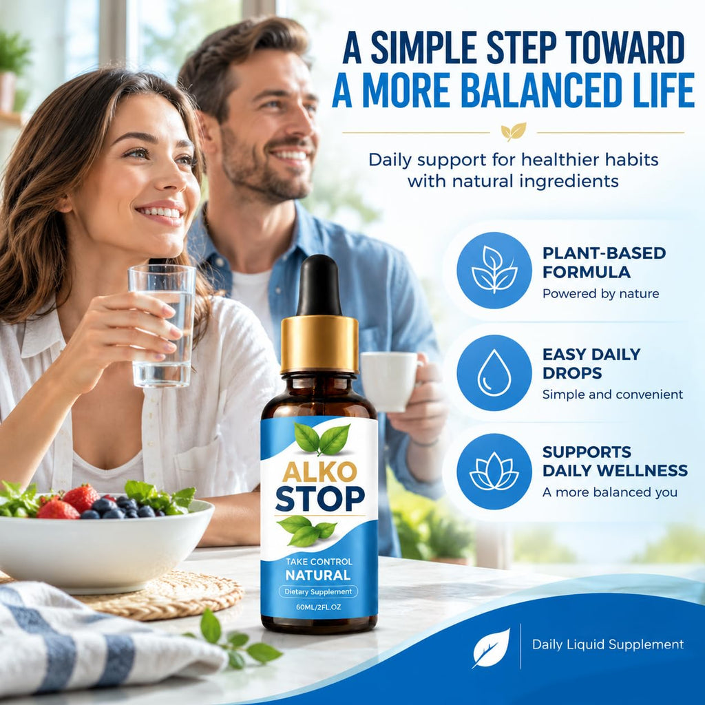 ALKO STOP Drops, Herbal Balance Drops, Natural Plant-Based Essence for Calm Focus & Clarity, Control Support, Emotional Balance Aid, Wellness Routine Drops for a Centered Lifestyle, 60ml/2 Fl Oz