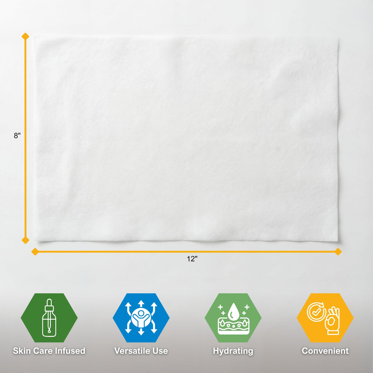 MED PRIDE Premoistened Washcloths 8x12 in with Aloe & Lanolin,600 Count