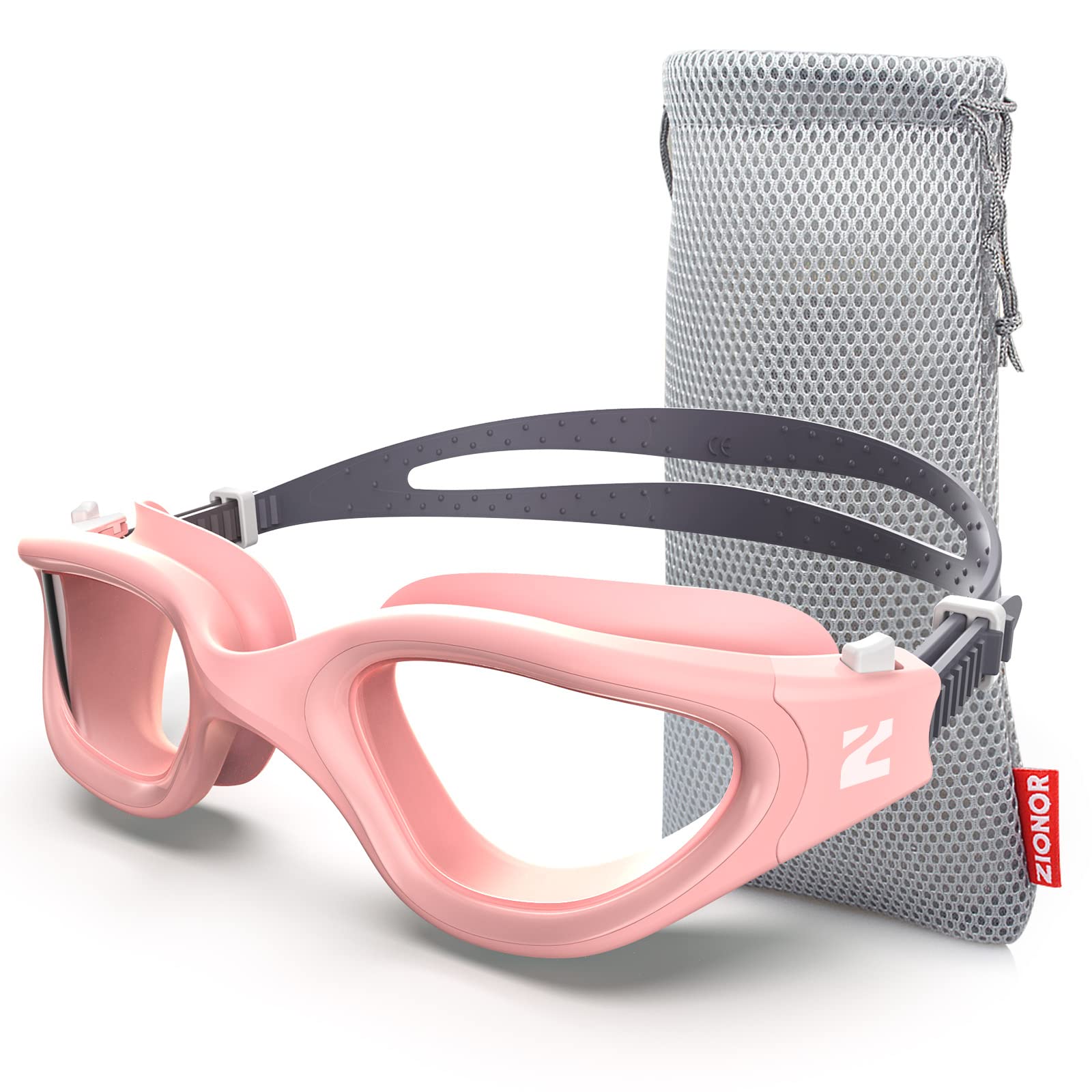 Buy now ZIONOR Swim Goggles, G1 SE Swimming Goggles Anti-Fog for Adult Men Women One Size A4-clear Lens Pink Frame at indiglob india