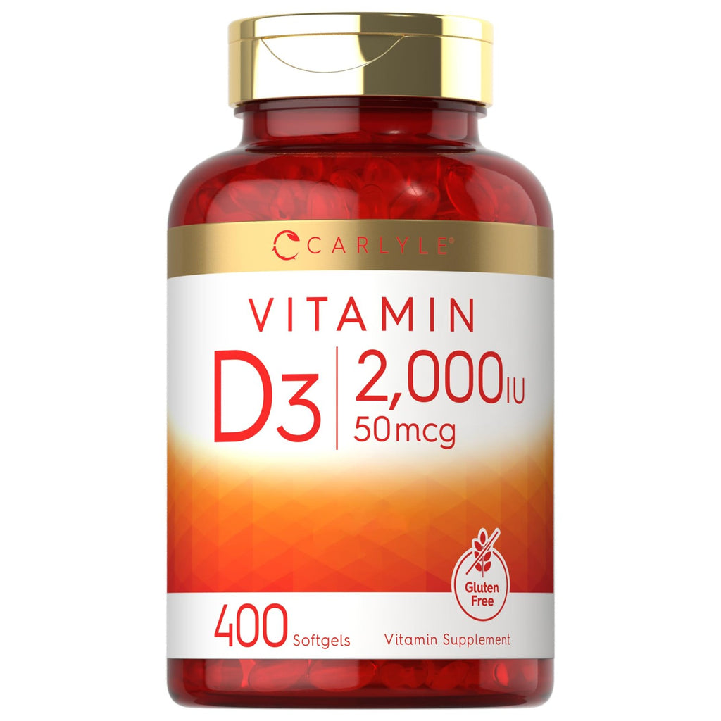 Carlyle Vitamin D3 2000IU Softgels | 400 Count | 50 mcg | Non-GMO, Gluten Free Formula | Vitamin D Supplement
