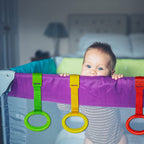 4 PCS Plastic Baby Crib Pull Rings Kids Walking Exercises Assistant Stand
