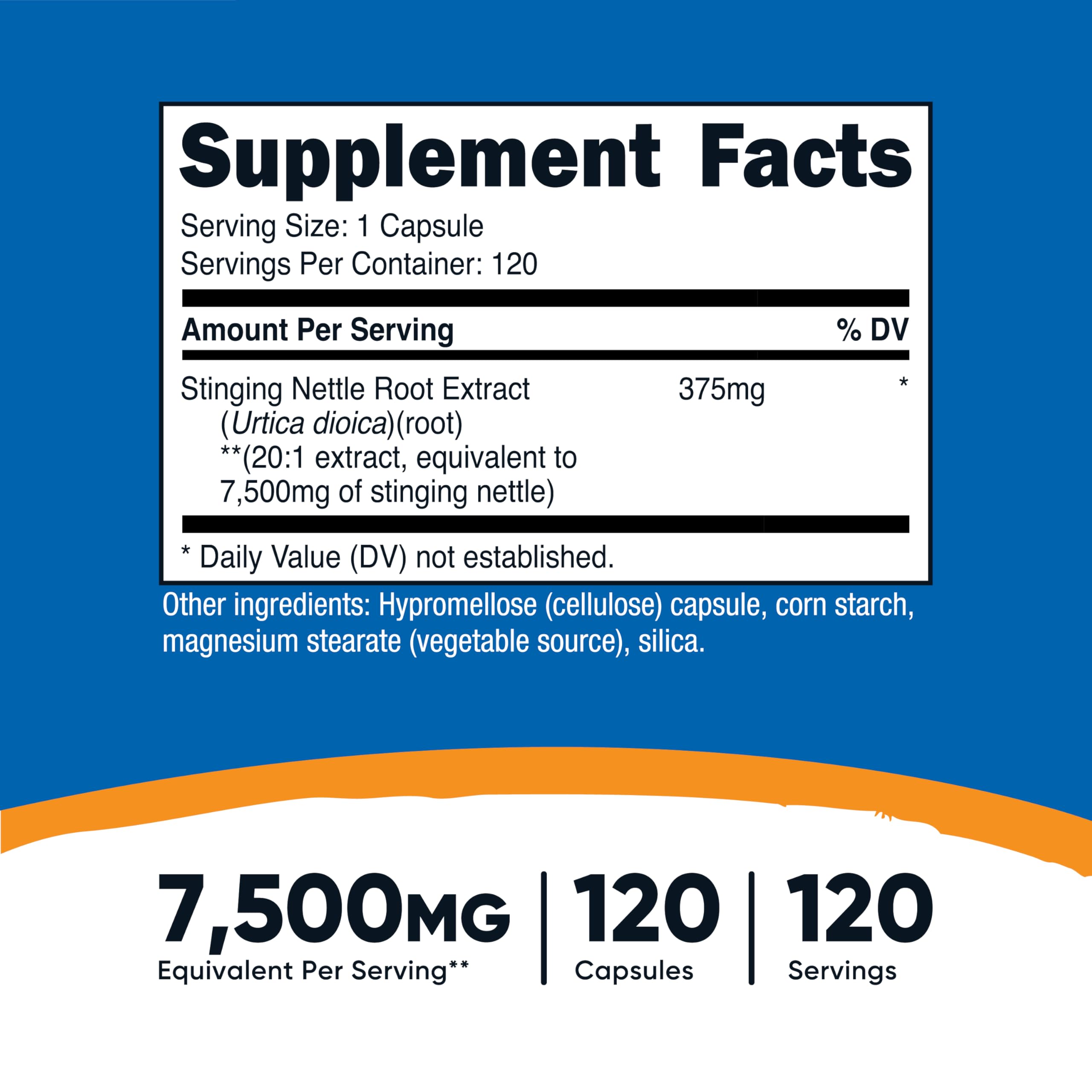 Nutricost Stinging Nettle Root Extract 120 Capsules, Gluten-Free, GMO-Free | 120 Servings Per Bottle, Vegetarian