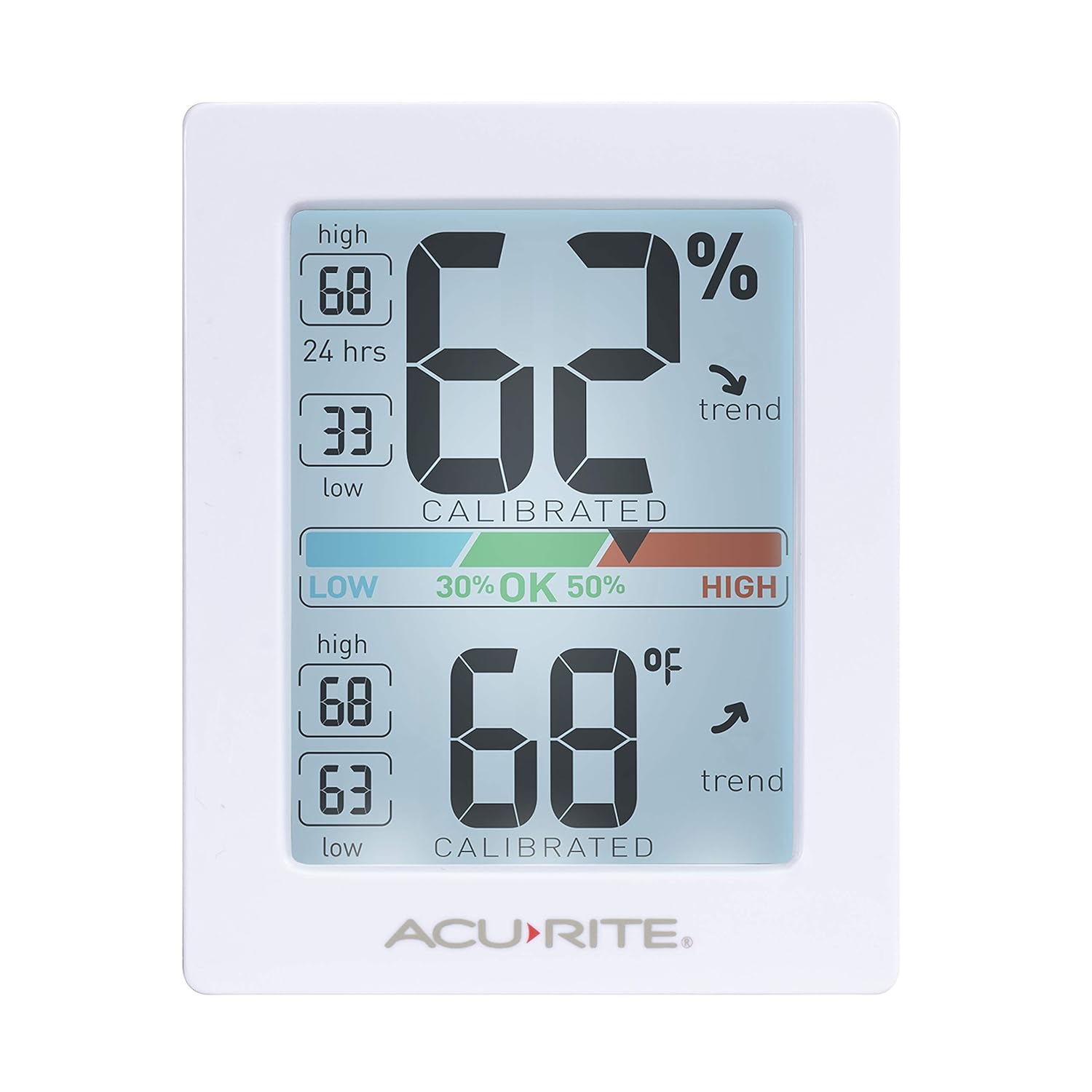Buy now AcuRite Humidity Meter Hygrometer and Indoor Digital Thermometer with Temperature Gauge and Humidity Gauge, Room Thermometer Comfort Scale, 3 x 2.5 Inches, White (01083M) Hygrometer with Backlight at indiglob india
