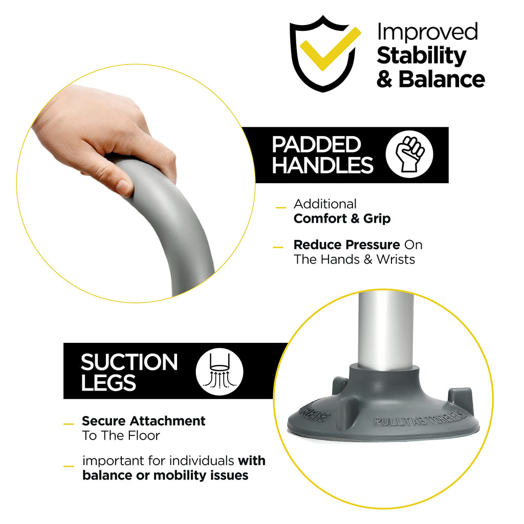Toilet Safety Rails for Seniors Adjustable Detachable Fits Most Toilets