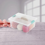 Buy now Sterilite 4-Pack Clip Box, Stackable Clear Plastic Bins with Latching Lids, Deep - Writing, Arts or Crafts Supplies Storage Containers for Home, Office, Classroom and Workshop Organization at indiglob india