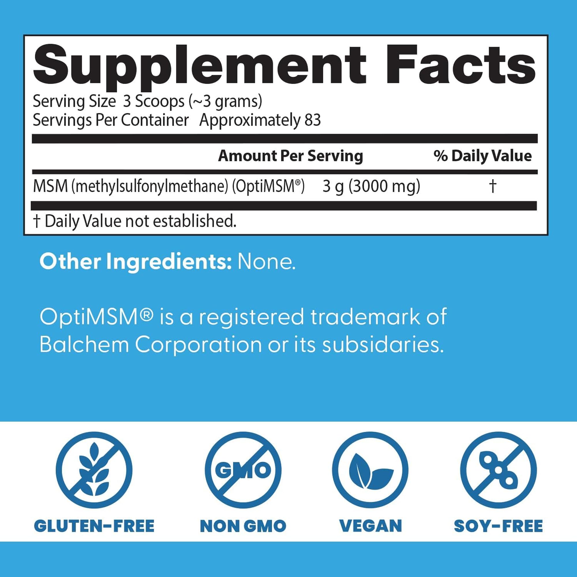 Doctor's Best MSM Powder Supplement for Men & Women - Supports Hair, Skin, Nails, Joint Health, & Mobility, Delivers Beneficial Sulfur with OptiMSM, Gluten Free, Soy Free, Non GMO, Vegan - 8.8 oz