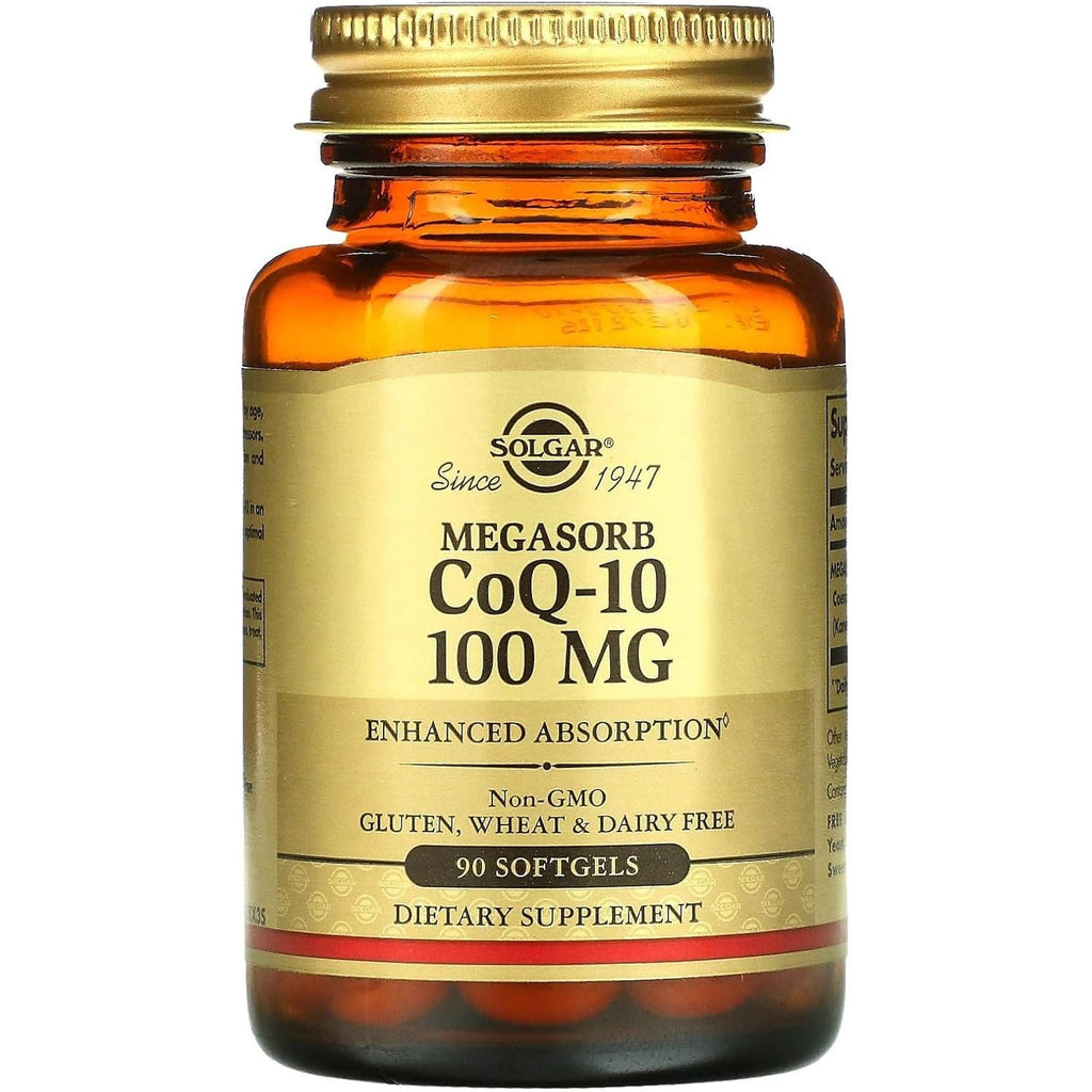 Buy now Solgar Megasorb CoQ-10 100 mg, 90 Softgels - Supports Healthy Aging - Coenzyme Q10 Supplement - Enhanced Absorption - Non-GMO, Gluten Free, Dairy Free - 90 Servings at indiglob india