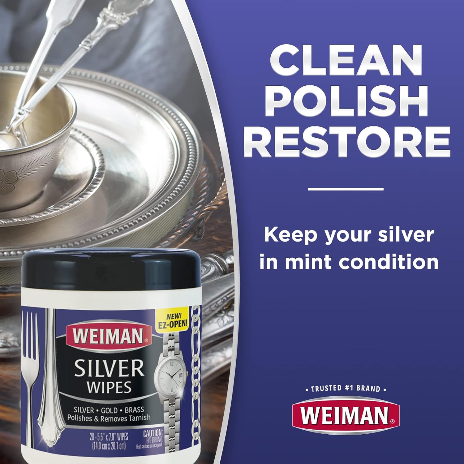 Buy now Weiman Jewelry Polish Cleaner, Tarnish Remover Wipes - 20 Count - Use on Silver Jewelry Antique Silver Gold Brass Copper and Aluminum at indiglob india