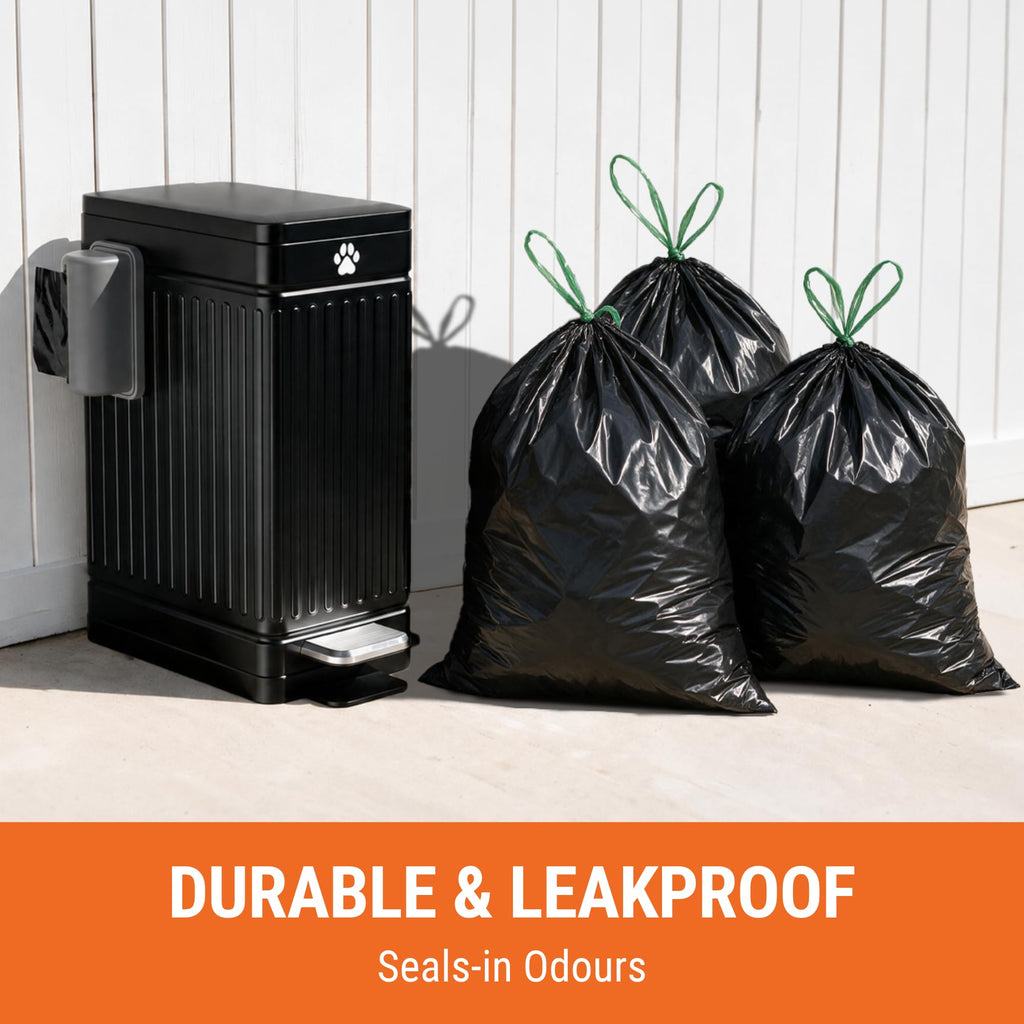 Pupzle Dog Poop Bin Liners, 3.2 Gallon Trash Bag Refills with Drawstrings