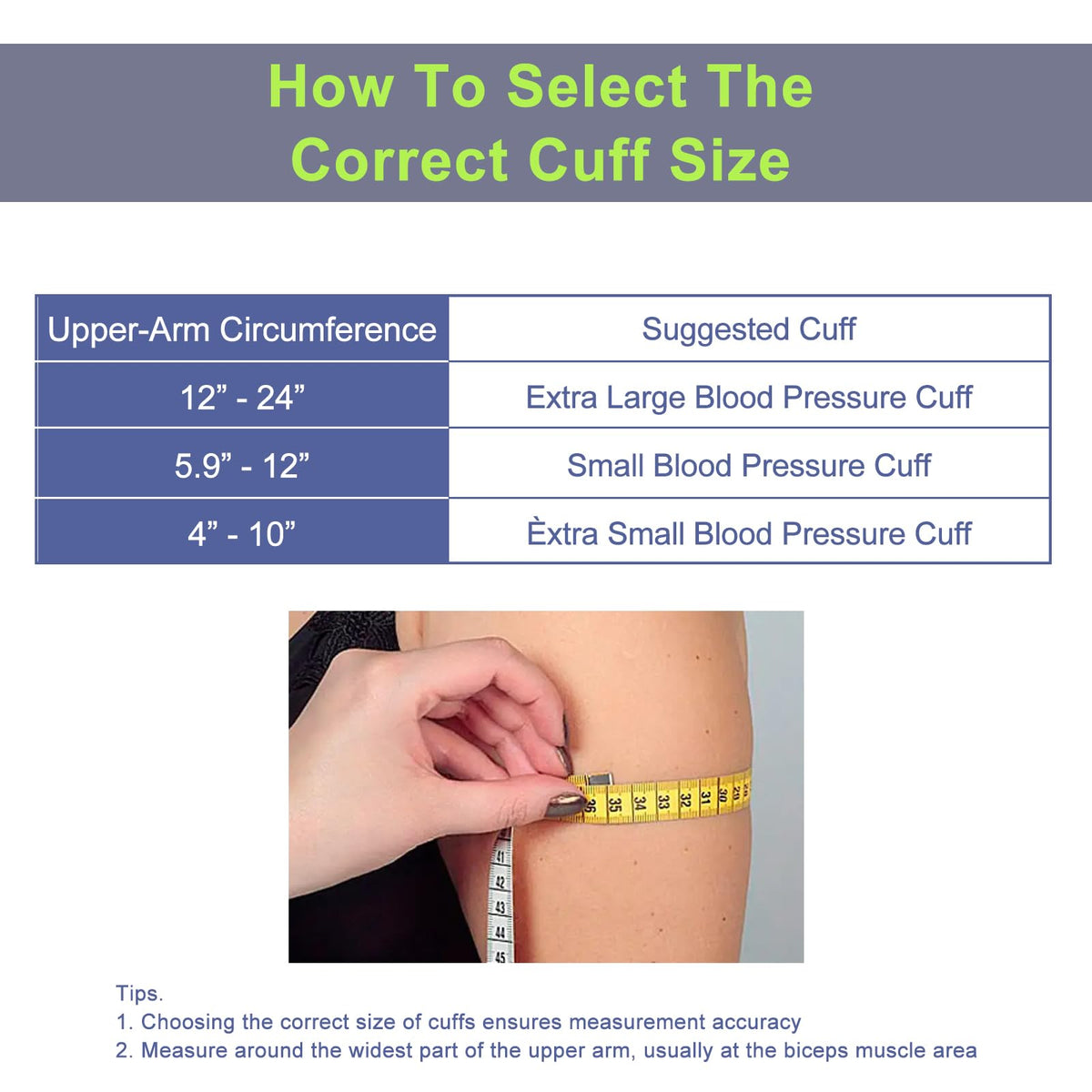 Replacement Extra Large Cuff for Omron BP Monitors 22-52CM Big Arm - Adjustable XL Blood Pressure Cuff, Includes 6 Universal Interface, Blood Pressure Monitors Large Cuff Compatible