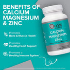 Qunol Calcium Magnesium Zinc 3-in-1 Tablet, Immune System Support, 270ct | Support Nerve, Bone & Muscle Health, Cognitive Performance, Healthy Stress Response, Restful Sleep; Vegetarian, Gluten-Free