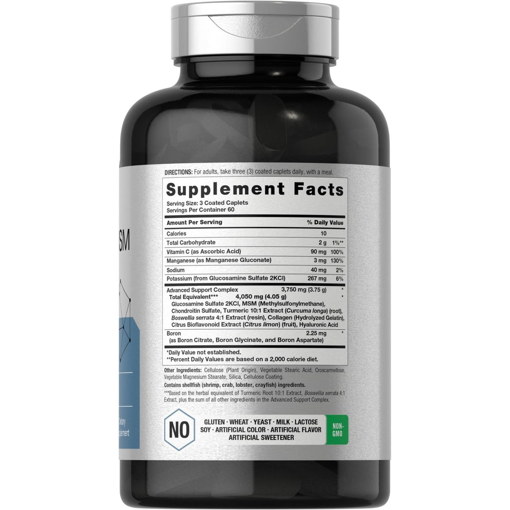 Horbäach Glucosamine Chondroitin MSM | 180 Caplets | with Turmeric
