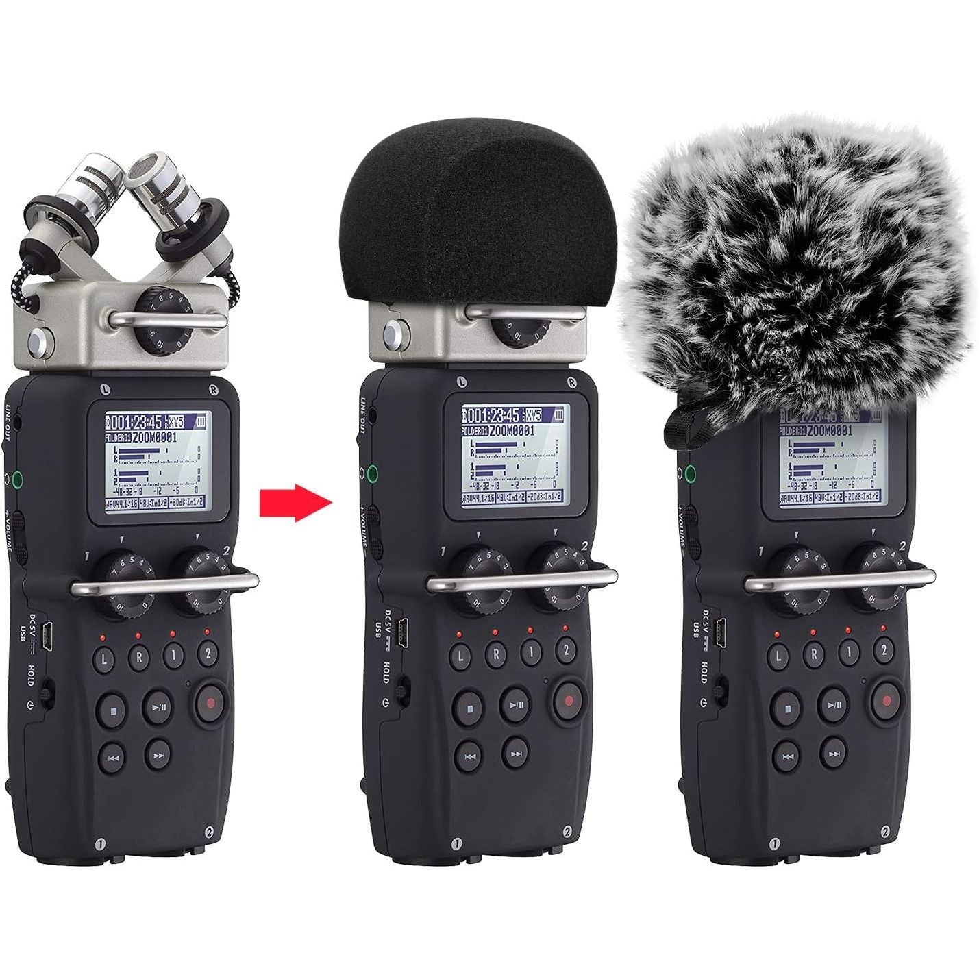 Buy now ChromLives Windscreen Microphone Wind Muff, Foam Wind Screen Wind Cover Compatible with Zoom H5 H6 Portable Handy Recorder Furry & Foam 2Pack at indiglob india