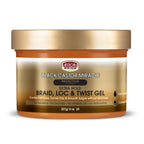 African Pride Black Castor Miracle Braid, Loc & Twist Gel, 12 Oz | Extra-hold gel for braids, locs & twists with black castor & coconut oil; smooths frizz, no flaking