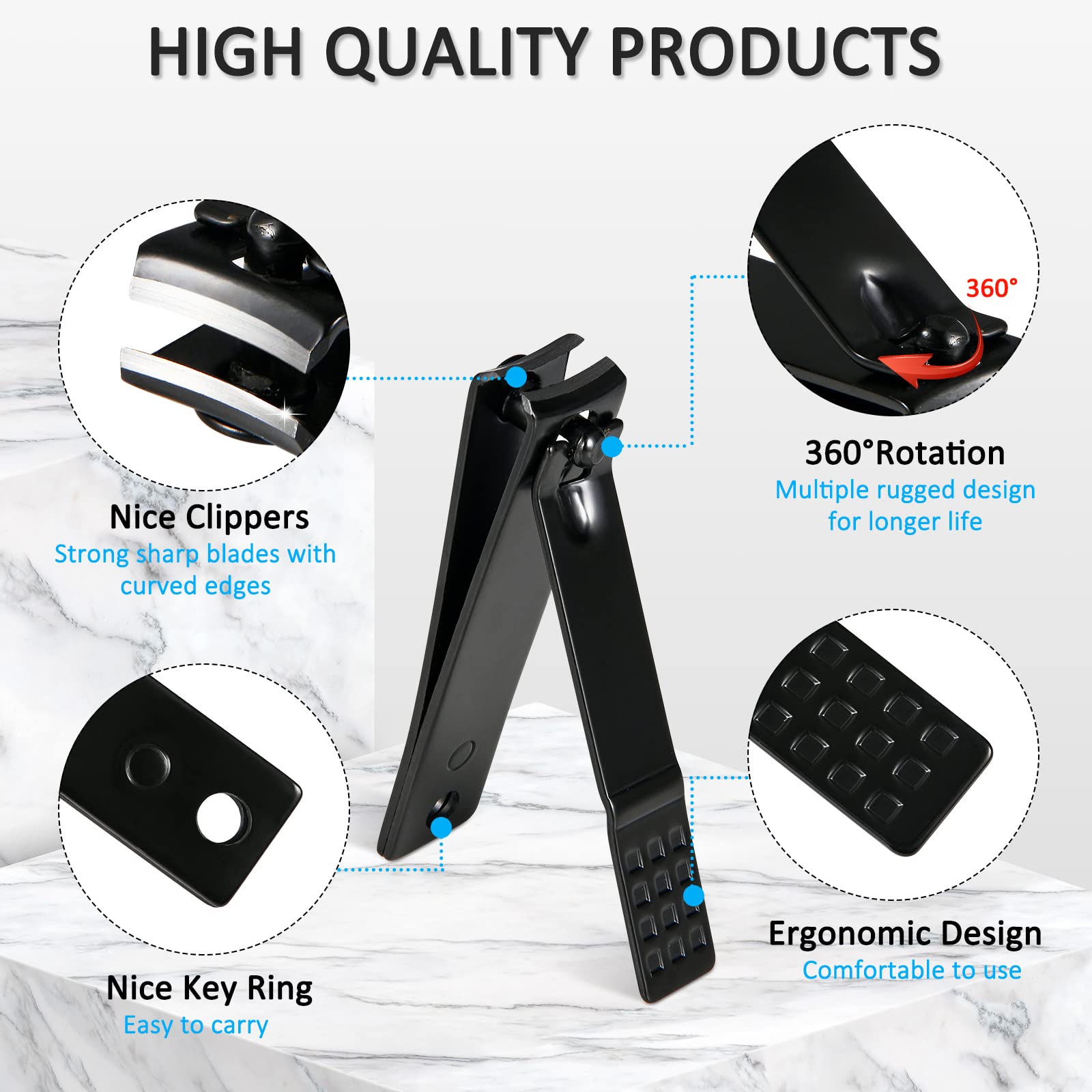 MINKINH Manicure Set Professional Nail Clipper Kit-26 Pieces, Brown | Stainless Steel Manicure Kit, Nail Care Tools with Travel Case for Men & Women, Hand & Foot Care, Gift for Family & Friends