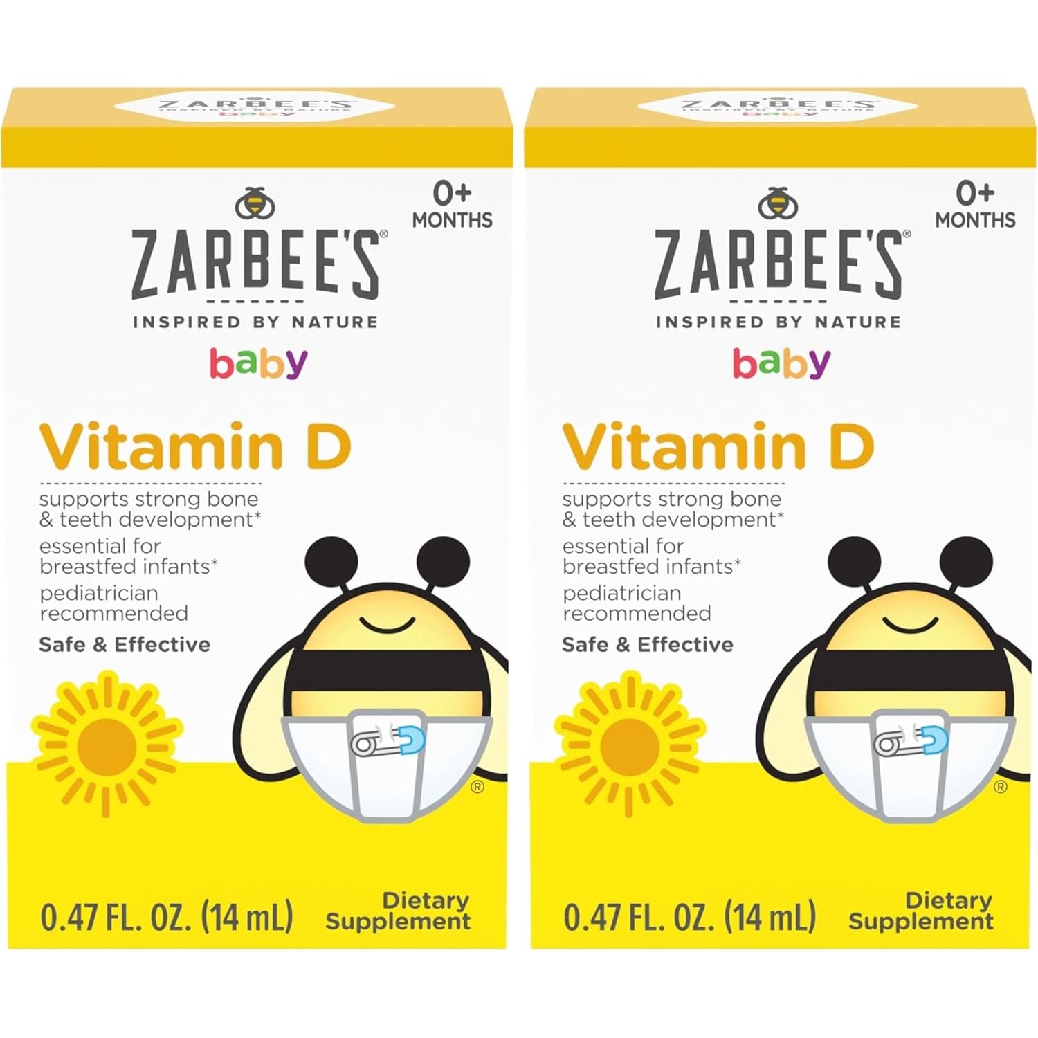 Buy now Zarbee's Vitamin D Drops for Infants, 400IU (10mcg) Baby & Toddler Liquid Supplement, Newborn & Up, Dropper Syringe Included, 0.47 Fl Oz 0.47 Fl Oz (Pack of 2) at indiglob india
