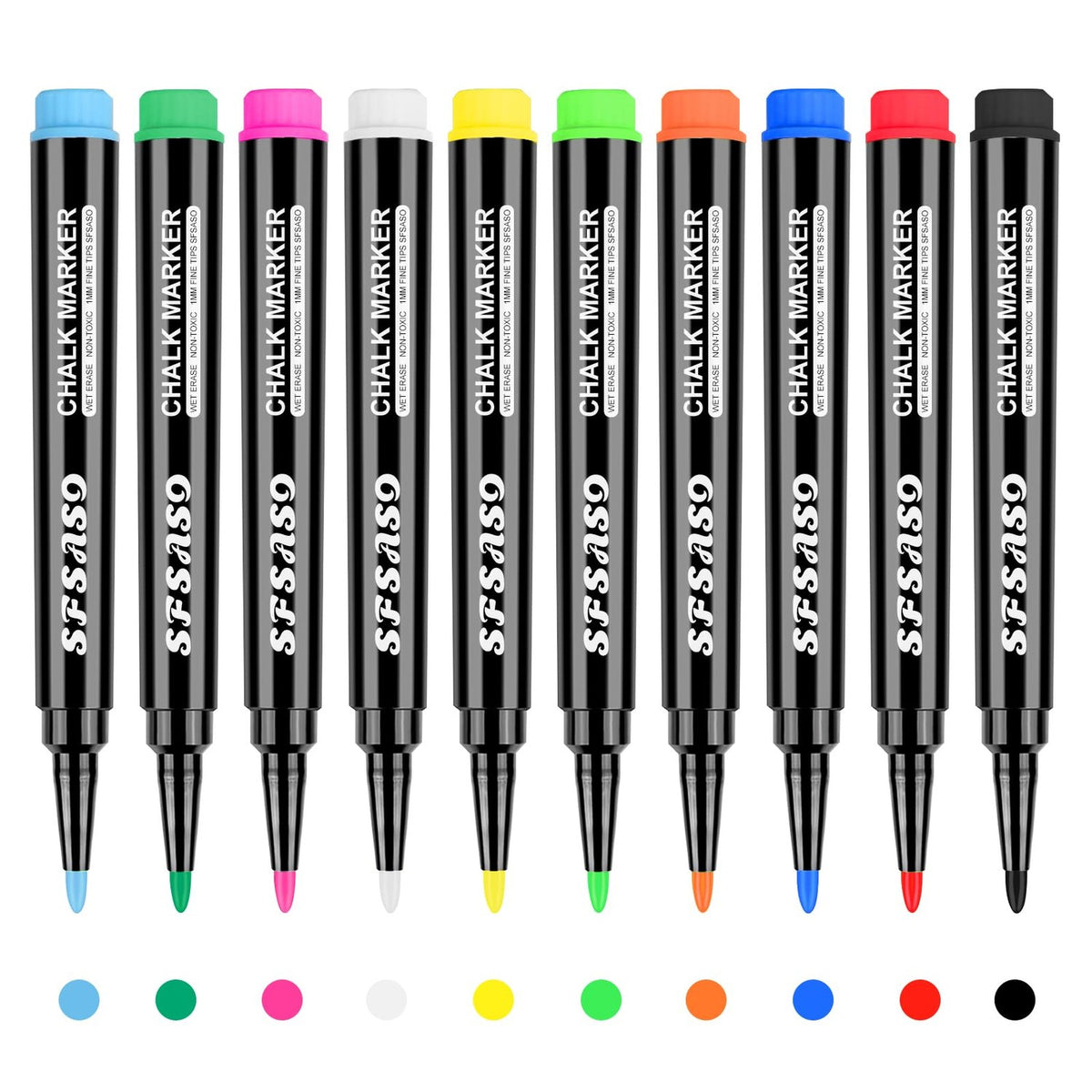 Liquid Chalk Markers for Acrylic Fridge Calendar Planning Board, Clear Glass Dry Erase Board, Whiteboard, Window, Mirror, Easy Wet Erase,1mm Fine Points (10 COLORS)