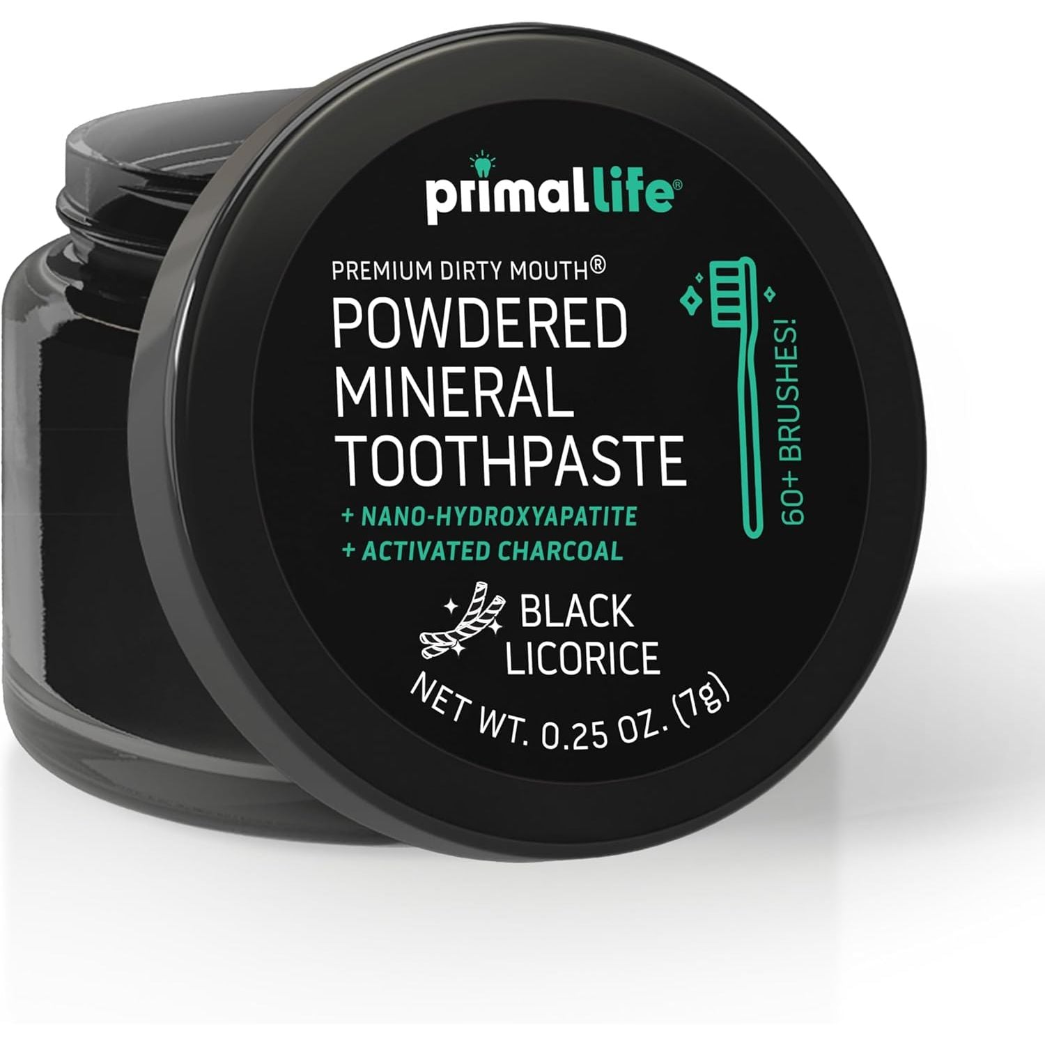 Buy now Primal Life Organics - Dirty Mouth Toothpowder, Tooth Cleaning Powder, Flavored Essential Oils with Natural Kaolin & Bentonite Clay, Good for 200+ Brushings, Paleo, Organic, Vegan (Peppermint, 1 oz) 0.25 Ounce (Pack of 1) Charcoal Black Licorice at indiglob india