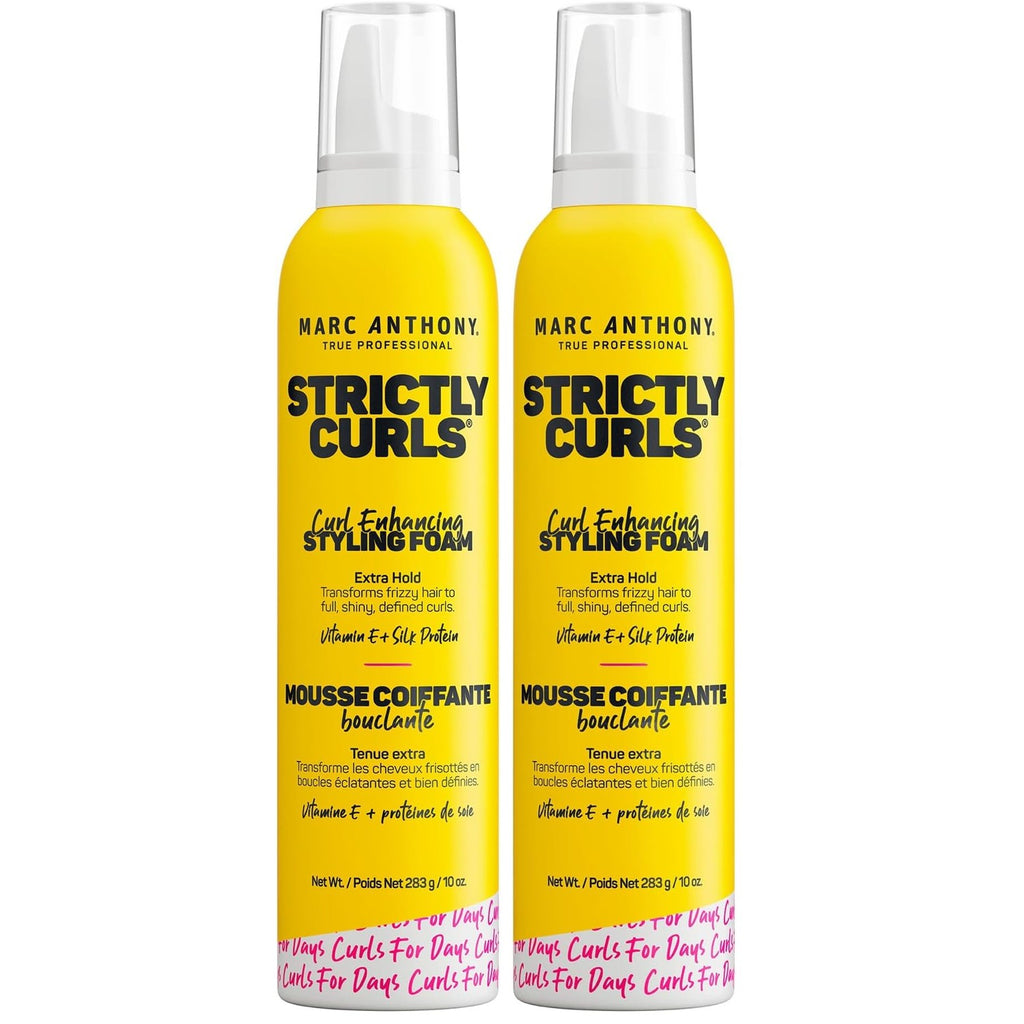 Marc Anthony Strictly Curls, Defining Curl Styling Mousse Foam - Curly Hair | Frizz Taming, Lightweight Curl Defining Hair Mousse, Extra Hold for for Full Volume, Soft, Defined Curls & Waves