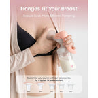 Nuliie 8010 Manual Breast Pump, Adjustable Suction with Temperature-Indicating Bottle, 6oz Wide-Neck Bottle, Narrow-Neck Adapter, Hand Pump Breastmilk with Flanges, BPA-Free, Heat Resistant