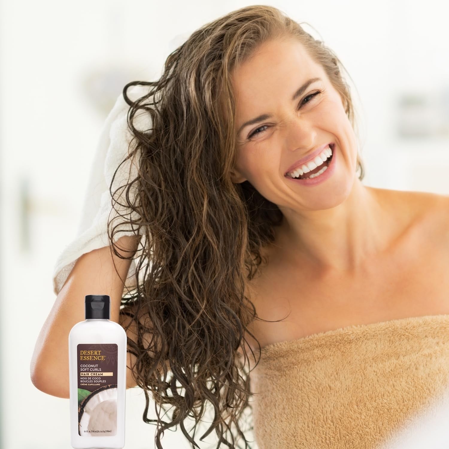 Buy now Desert Essence Coconut Soft Curls Hair Cream - Botanically-Based Curl Cream for Curly Hair - Silicone-Free - Hydrating with Coconut Oil, Black Oat Extract - Vegan, Gluten-Free, Cruelty-Free, 6.4 oz at indiglob india