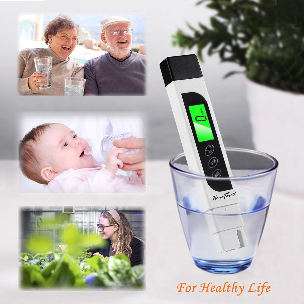 HoneForest TDS Meter, Digital Water Tester - Accurate and Reliable, Measures TDS, EC & Temperature (°F/°C), 0-9990ppm, Water Test Meter for Drinking Water, RO/DI System, Aquariums, etc
