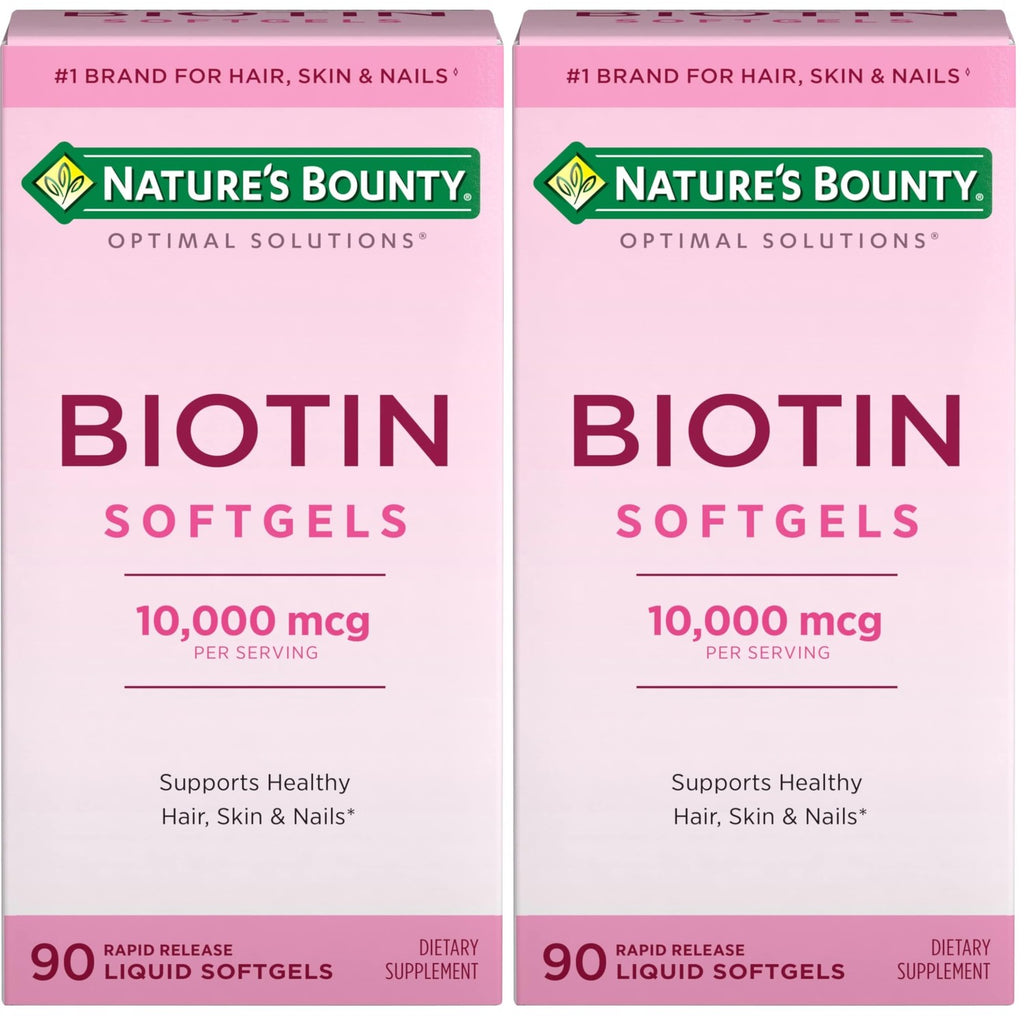 Nature's Bounty Biotin 10000mcg Supplement, 90 Rapid Release Softgels