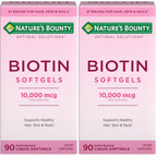 Nature's Bounty Biotin 10000mcg Supplement, 90 Rapid Release Softgels
